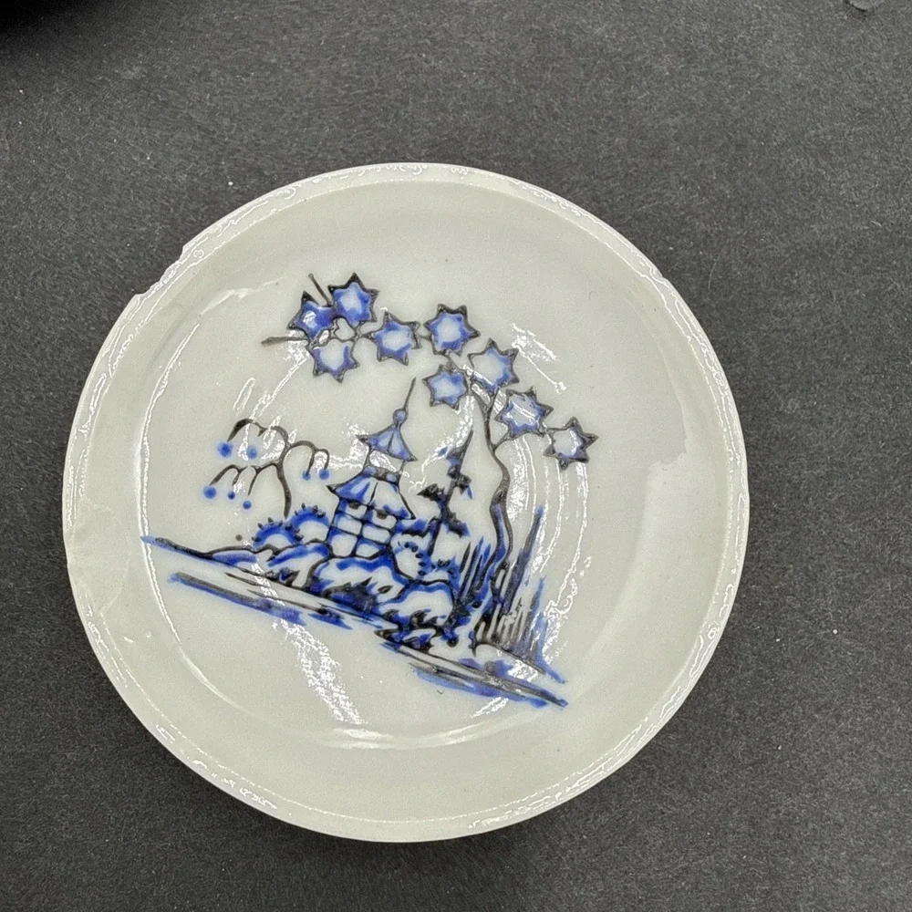 Vtg Japanese Tea Cup‎ Set Miniature with Handles Plates Sugar Made in Japan